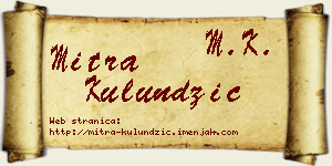 Mitra Kulundžić vizit kartica